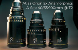 Atlas Orion A-Set: 40mm, 65mm, 100mm Lenses @T2 – PL Mount, 2x Anamorphic