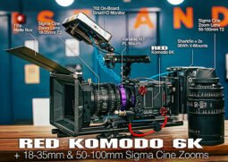 RED Komodo 6K + Sigma Cine 18-35mm & 50-100mm PL Zoom T2 + 2x V-Mounts + 2TB