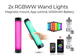 2x RGBWW Light Wand with 4000mAh battery