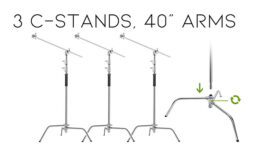 3x 40″ C-Stands with detachable Turtle Leg Base