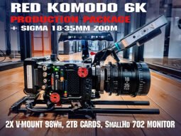 RED Komodo 6K + Sigma Cine 18-35mm PL T2.0 w/ 2x V-Mounts & 2TB, 702 Monitor