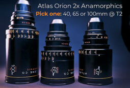 Pick one: Atlas Orion 2x Anamorphic A’s 40mm, 65mm, 100mm Lenses @T2 – PL Mount