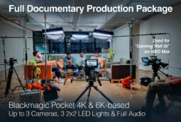 4K Documentary / Interview Kit: Up to 3 Cams, 3 LED 2×2 Lights, from HBO Max Doc